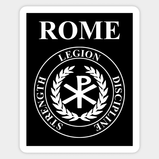 Rome Virtues of the Roman Legionary Chi Rho Sticker by AgemaApparel